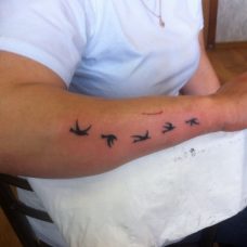 Татуировка летящие птицы